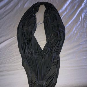 Open back deep V Bodysuit
